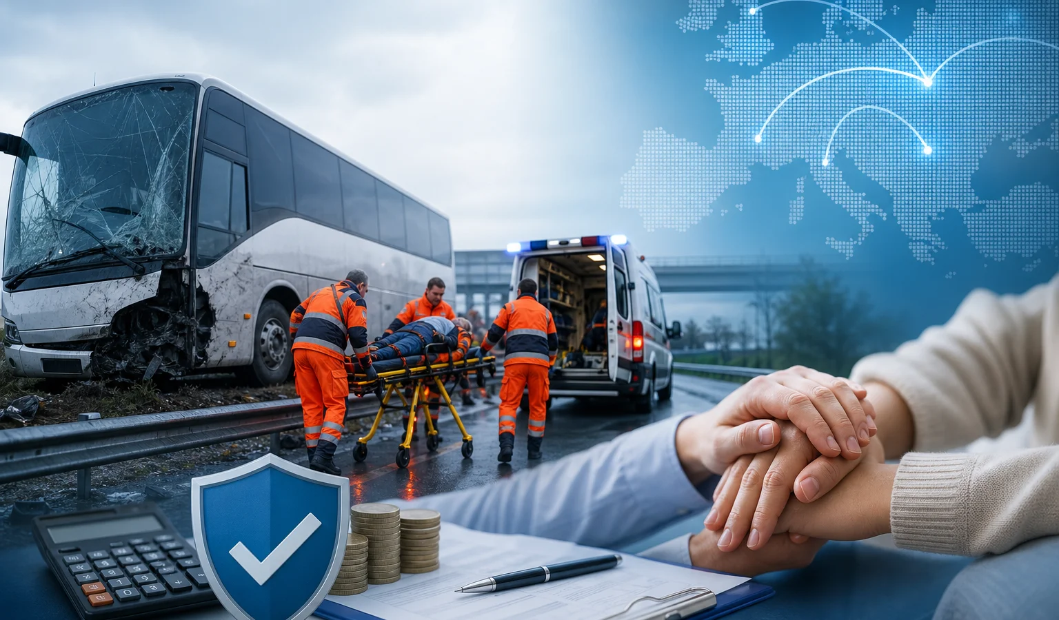 Ilustracja do artykułu: TU Europa organizuje transport i pokrywa koszty leczenia po wypadku polskiego autokaru na Węgrzech
