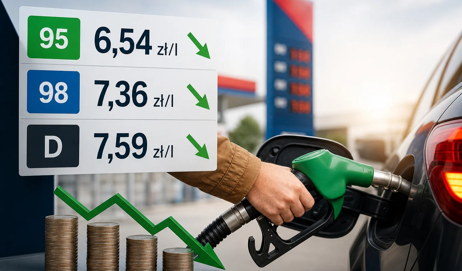 Ilustracja do artykułu: Nowe maksymalne ceny paliw na weekend: benzyna 95 do 6,54 zł za litr