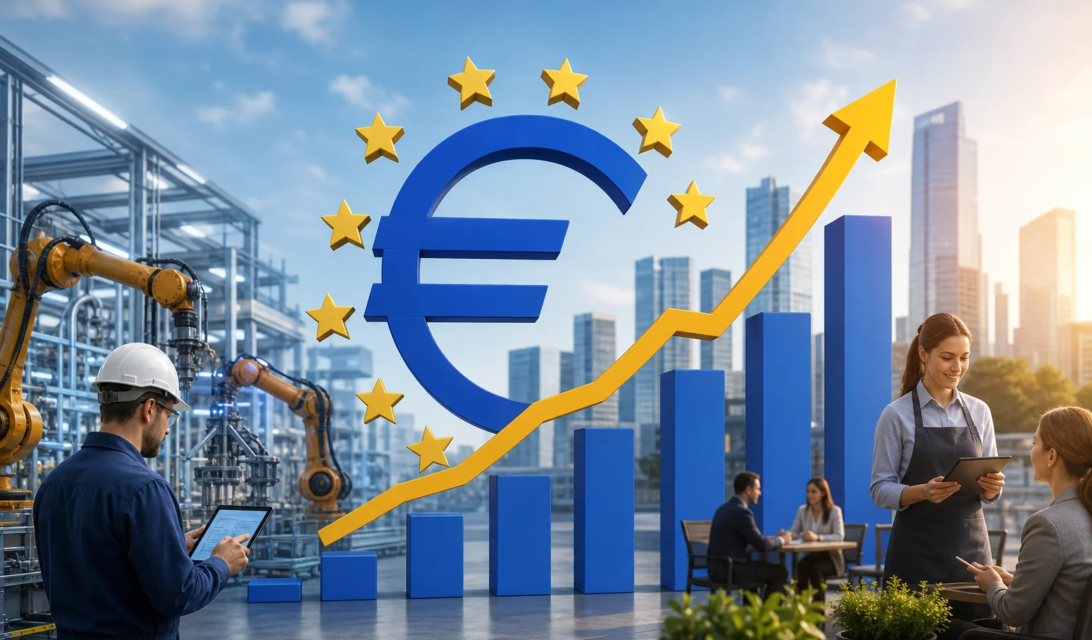 Ilustracja do artykułu: Gospodarka strefy euro wykazuje oznaki ożywienia w sierpniu 2026