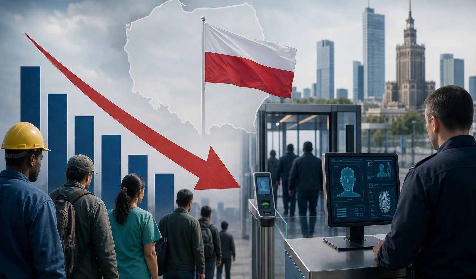 Ilustracja do artykułu: Polska zaostrza politykę migracyjną – o połowę mniej zezwoleń na pracę dla cudzoziemców