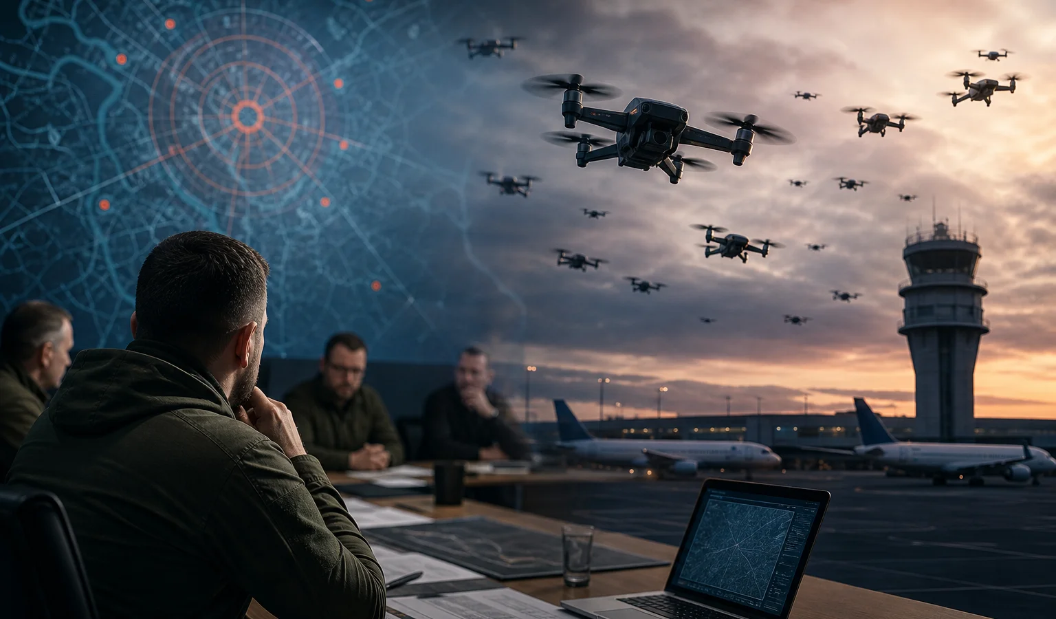 Ilustracja do artykułu: Ujawniono szczegóły planu użycia rojów dronów AI przeciw moskiewskim lotniskom