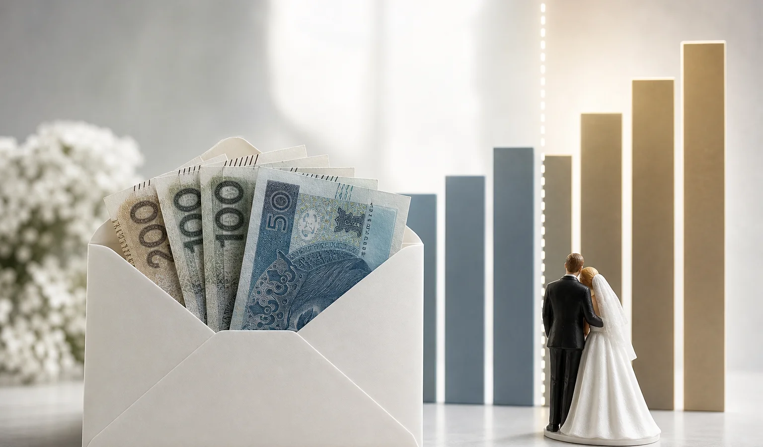 Ilustracja do artykułu: Ile Polacy wkładają do koperty na ślub? Kluczowa granica 750 zł