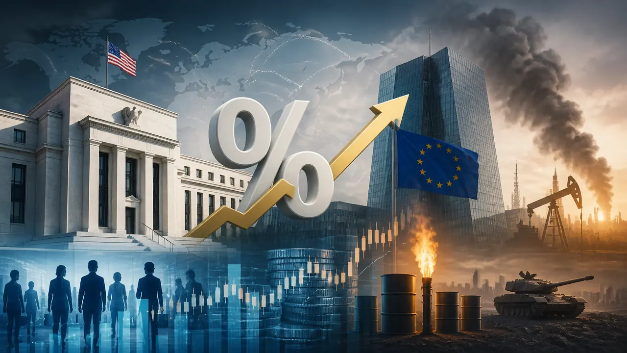 Ilustracja do artykułu: Rynek oczekuje podwyżek stóp procentowych przez Fed i EBC w obliczu rosnącej inflacji i napięć geopolitycznych