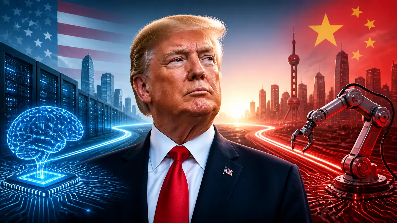 Ilustracja do artykułu: Donald Trump o sztucznej inteligencji: nie obawia się zagłady, lecz rywalizacji z Chinami