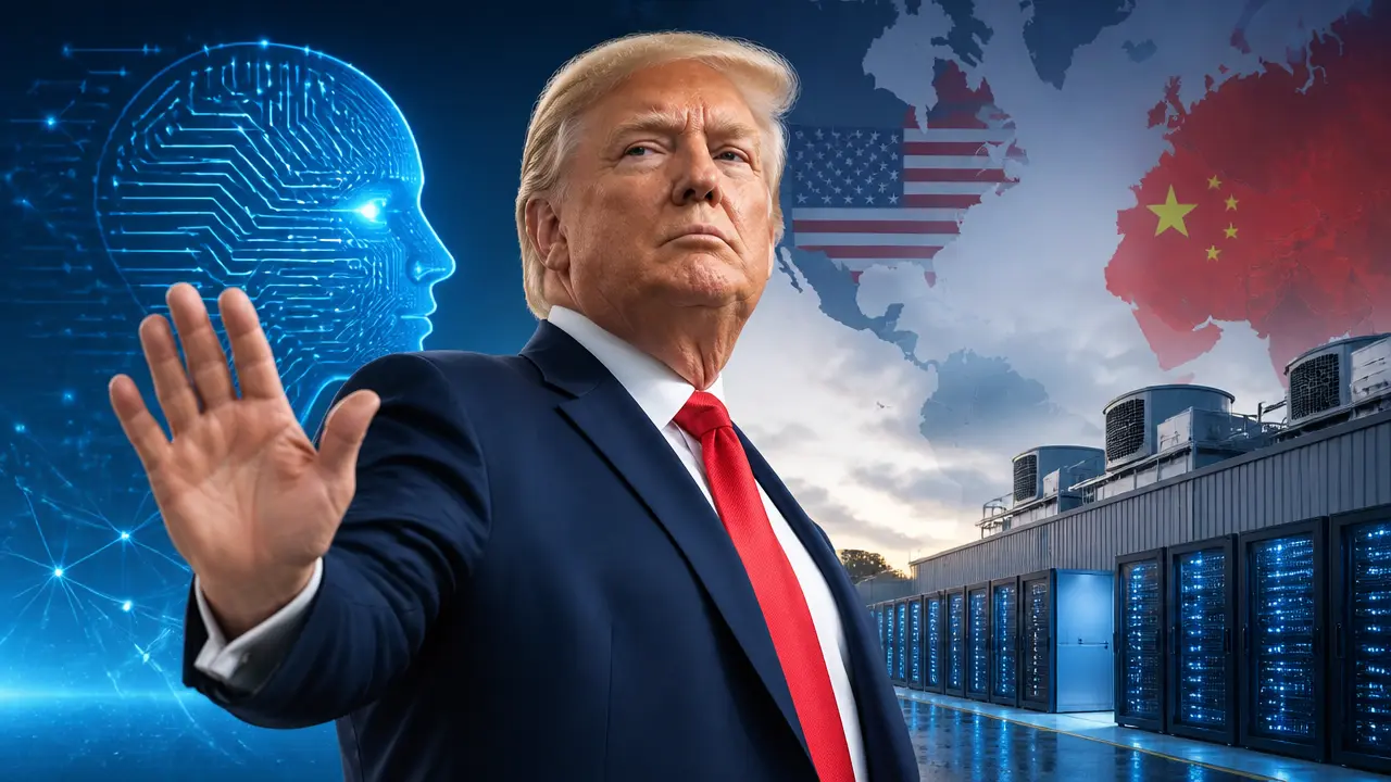 Ilustracja do artykułu: Donald Trump krytykuje obawy dotyczące regulacji sztucznej inteligencji i rozbudowy centrów danych