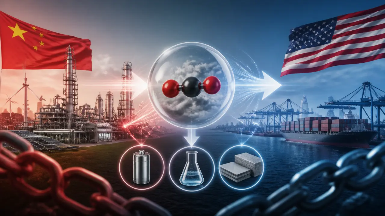 Ilustracja do artykułu: Chiny przekształcają dwutlenek węgla w zasób ekonomiczny i rywalizują z USA w technologii