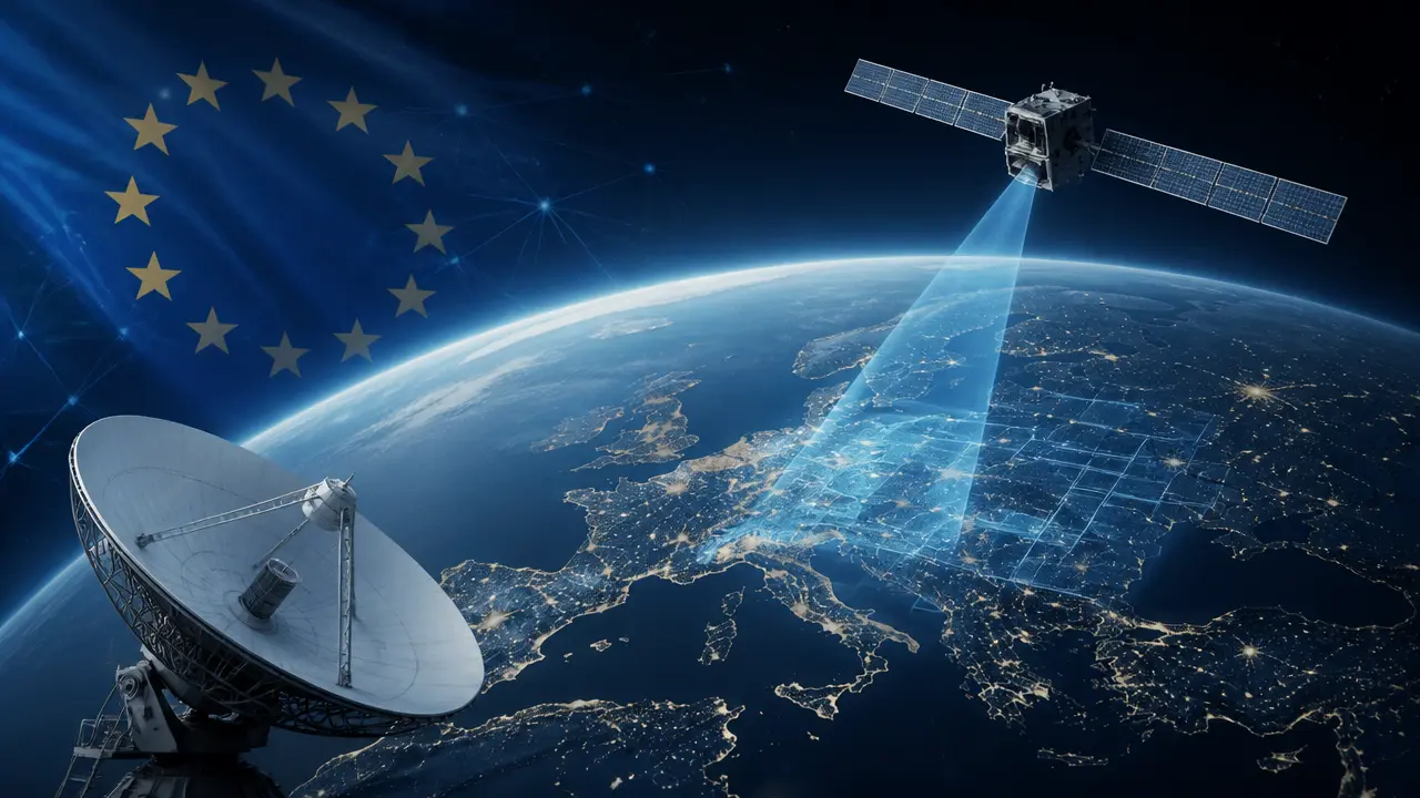 Ilustracja do artykułu: Europejska Agencja Kosmiczna powierza Iceye kierowanie studium systemu rozpoznania satelitarnego