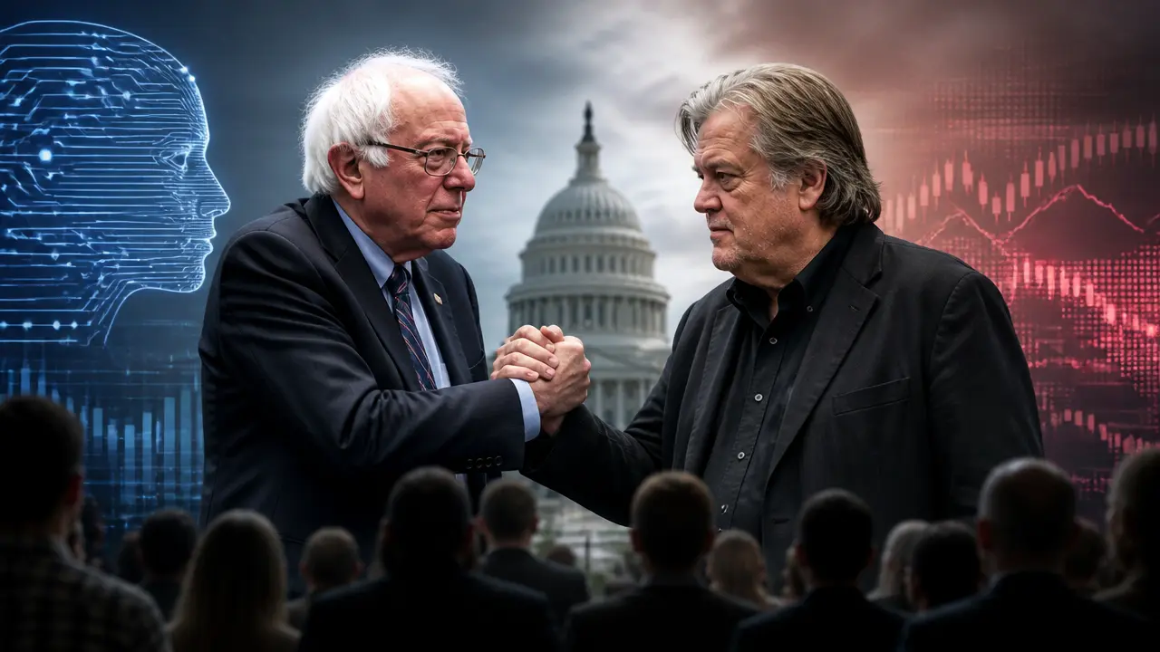 Ilustracja do artykułu: Bernie Sanders i Steve Bannon łączą siły w obliczu zagrożeń sztucznej inteligencji