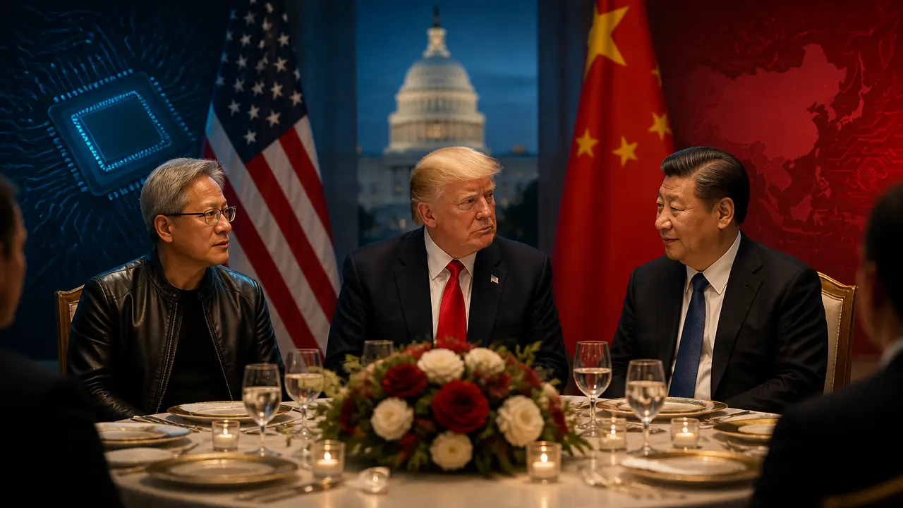 Ilustracja do artykułu: Jensen Huang, CEO Nvidia, zaproszony na kolację państwową z prezydentem Chin Xi Jinping w USA