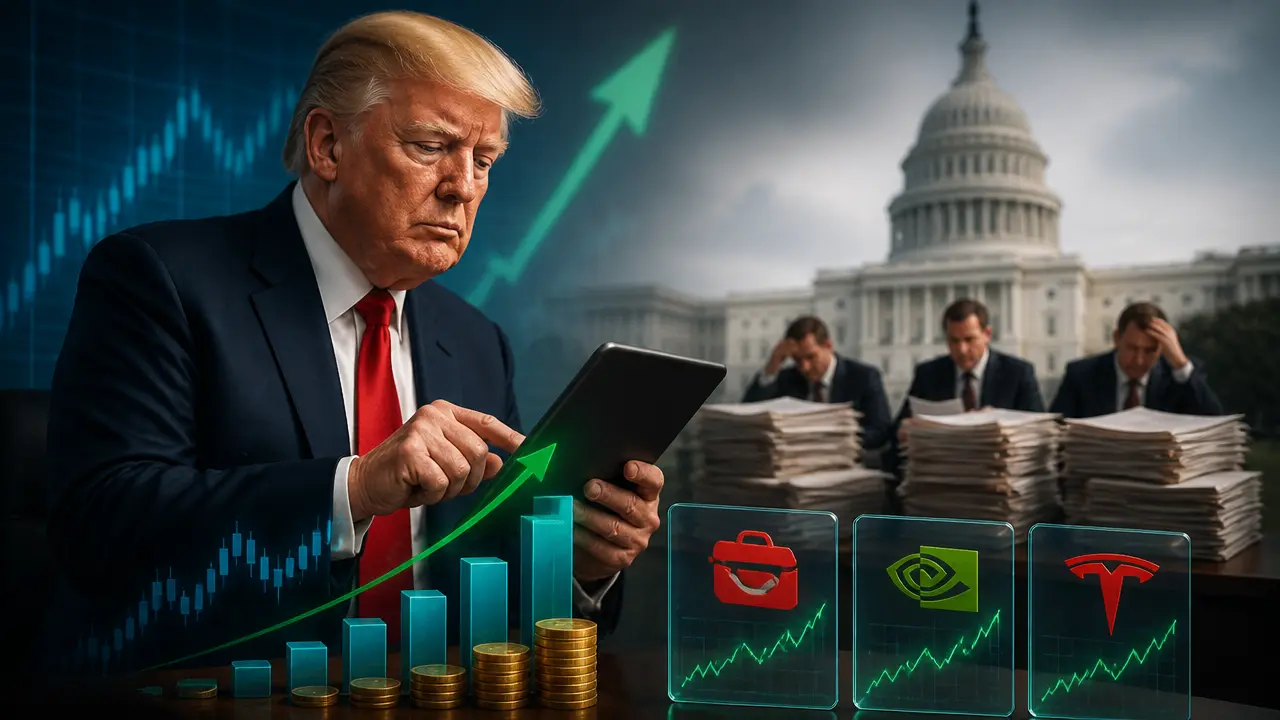Ilustracja do artykułu: Donald Trump wykonuje więcej transakcji giełdowych niż cały Kongres USA