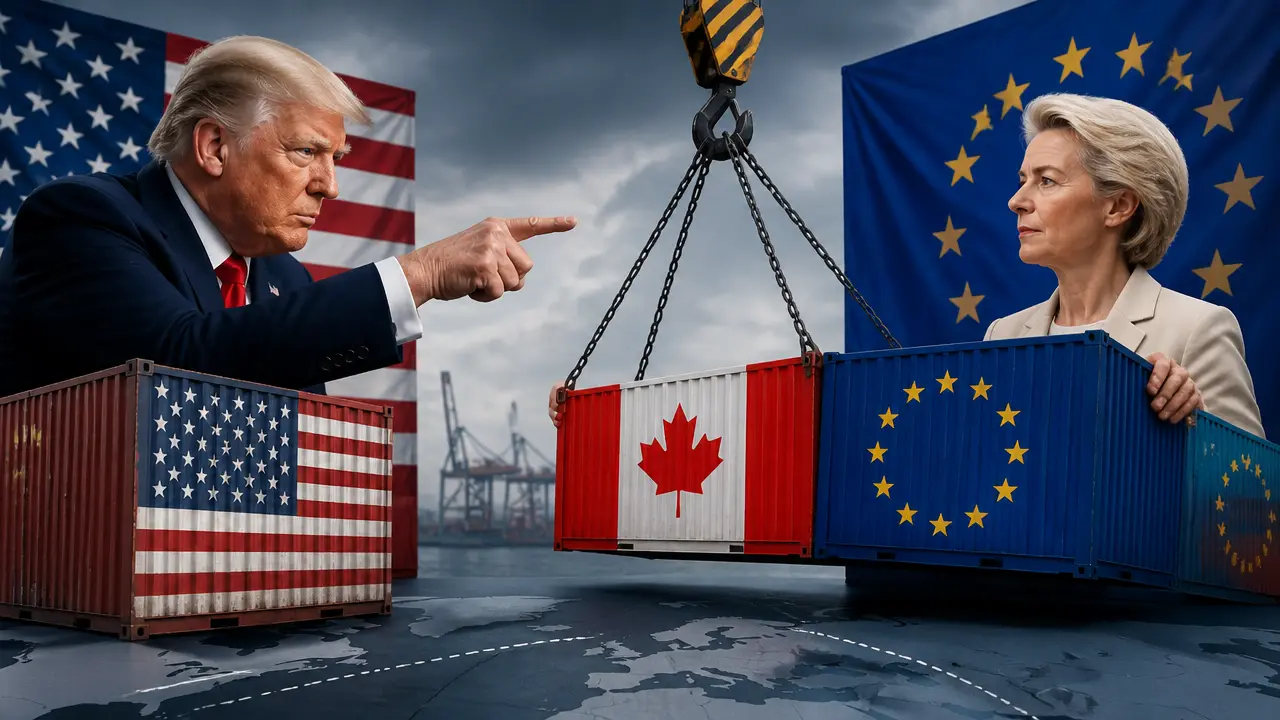 Ilustracja do artykułu: Trump grozi UE cłami w reakcji na ewentualne przyjęcie Kanady jako członka stowarzyszonego