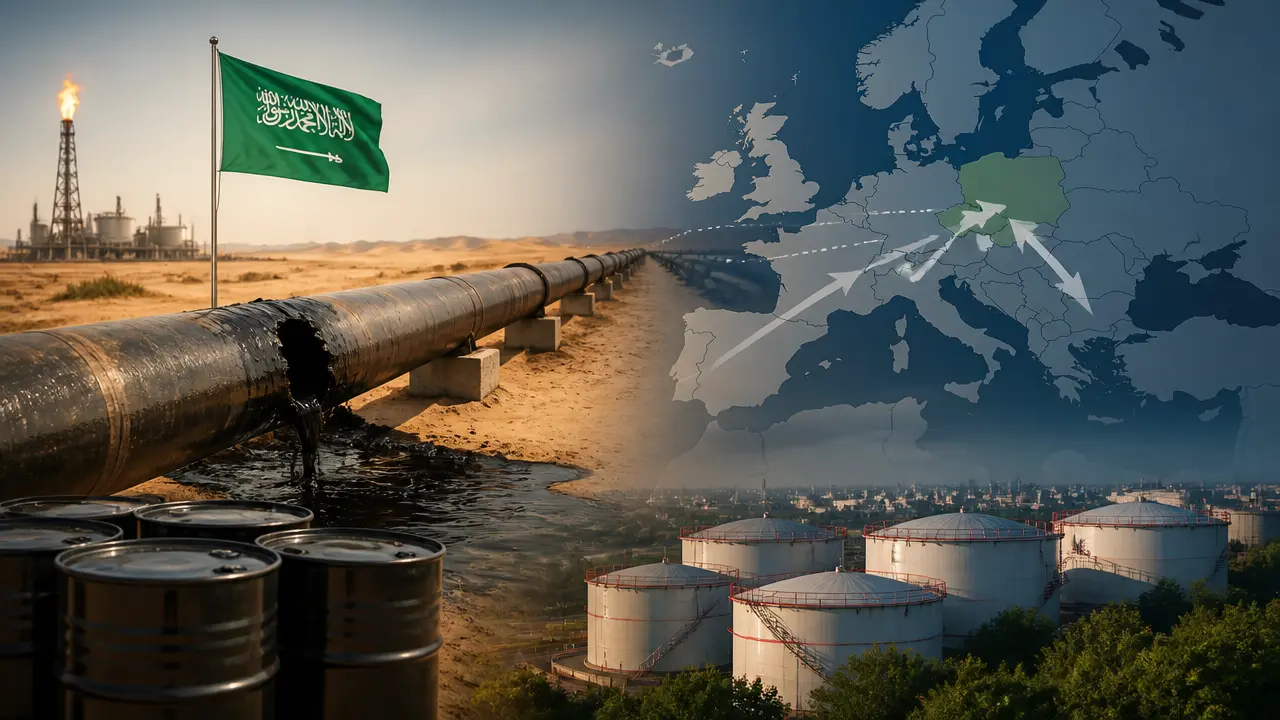 Ilustracja do artykułu: Saudi Aramco odwołuje październikowe dostawy ropy do Europy z powodu uszkodzenia ropociągu
