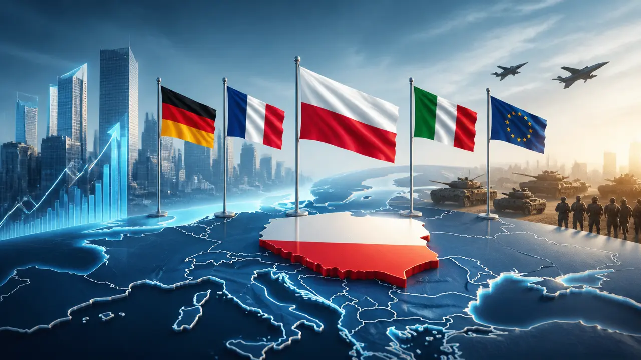 Ilustracja do artykułu: Polska jako jedna z czterech głównych potęg Unii Europejskiej w najbliższej dekadzie