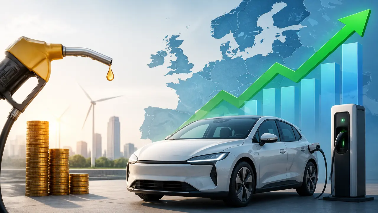 Ilustracja do artykułu: Sprzedaż samochodów elektrycznych w Europie rośnie dzięki wysokim cenom paliw i dopłatom