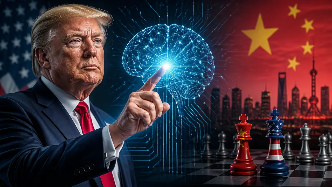 Ilustracja do artykułu: Trump zmienia nazwę sztucznej inteligencji na „superinteligencję” i komentuje wyścig z Chinami