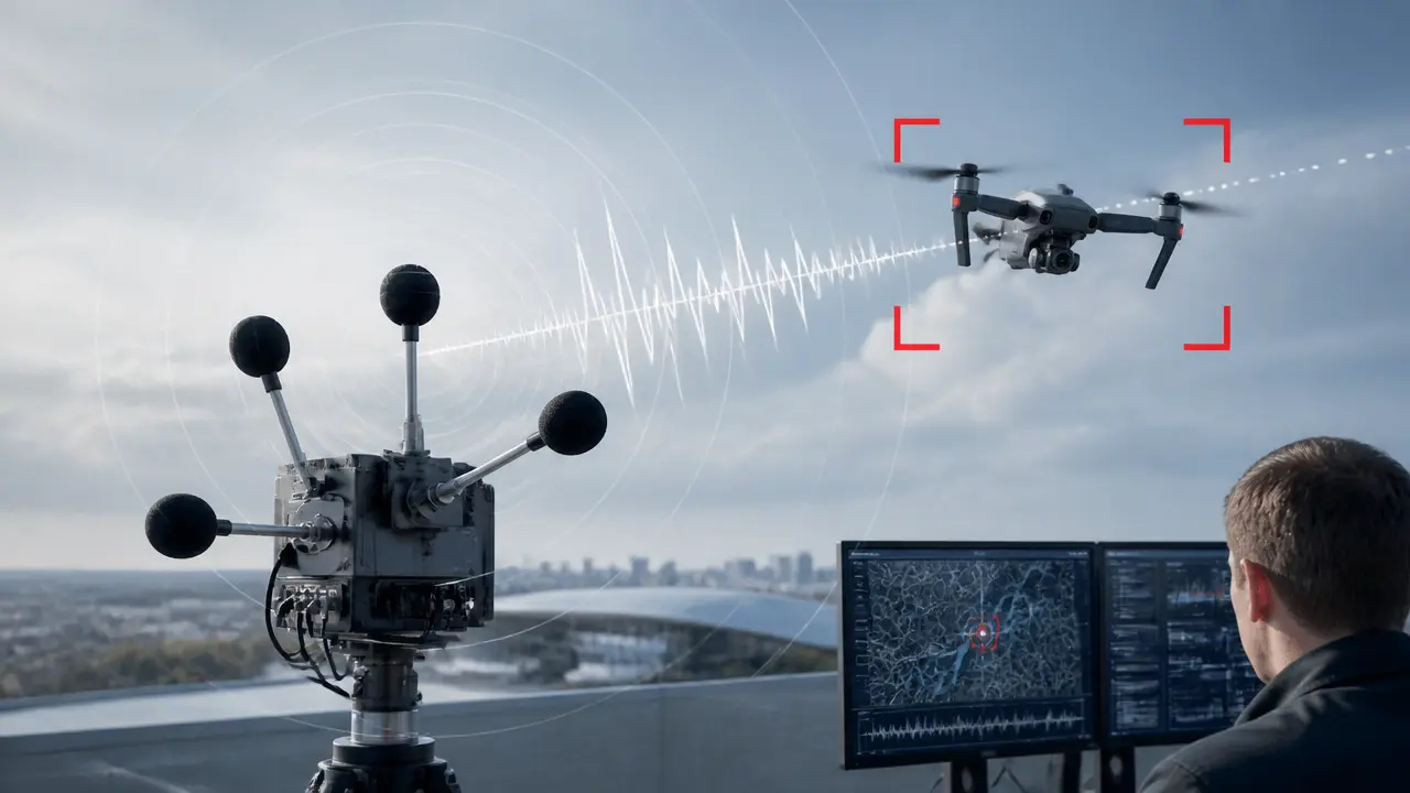 Ilustracja do artykułu: Politechnika Łódzka opracowała system lokalizacji dronów na podstawie dźwięku