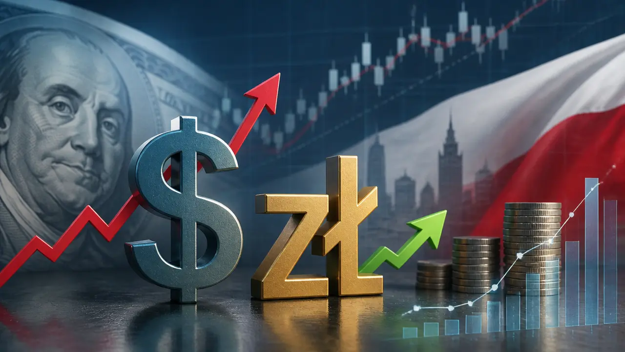 Ilustracja do artykułu: Dolar osiągnął 3,865 zł, złoty próbuje odrabiać straty po wzroście inflacji w Polsce