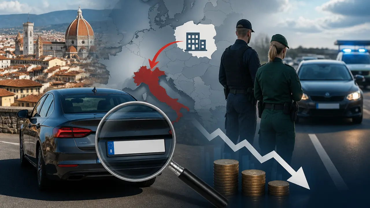 Ilustracja do artykułu: Włoski proceder z polskimi tablicami rejestracyjnymi – skala i reakcje służb