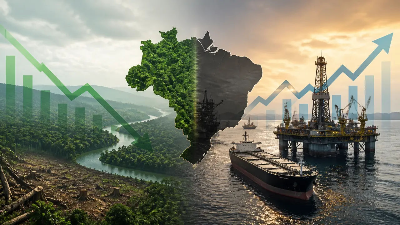 Ilustracja do artykułu: Brazylia: spadek wylesiania Amazonii przy rekordowym wydobyciu ropy naftowej